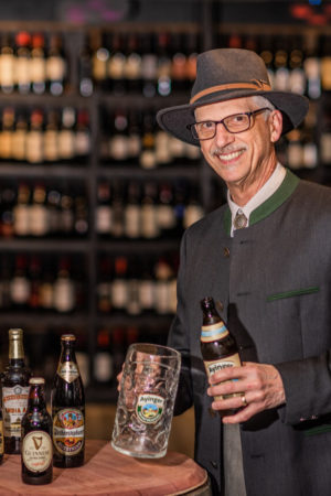 Rick preparing to pour a pint of beer at the Blue Goat.