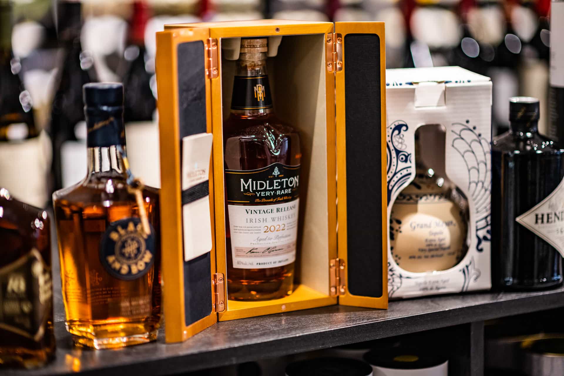 Bottles of spirits on display at the Blue Goat.